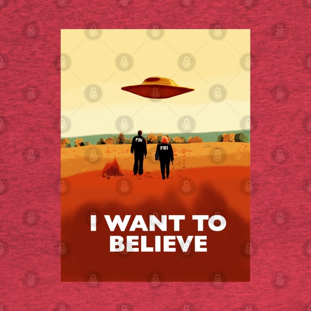 The X Files I want to believe poster FBI by Mimie20